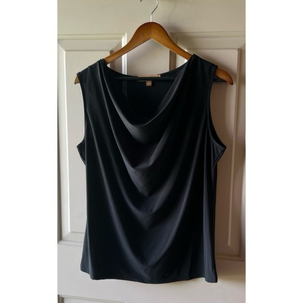 Women's Ellen Tracy Black Cowl Sleeveless Tank.  Size Large EUC #693